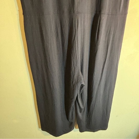 EILEEN FISHER Sz PL Wide Leg Crop Jumpsuit Jersey Knit Zipper Closure Sleeveless - Picture 6 of 9